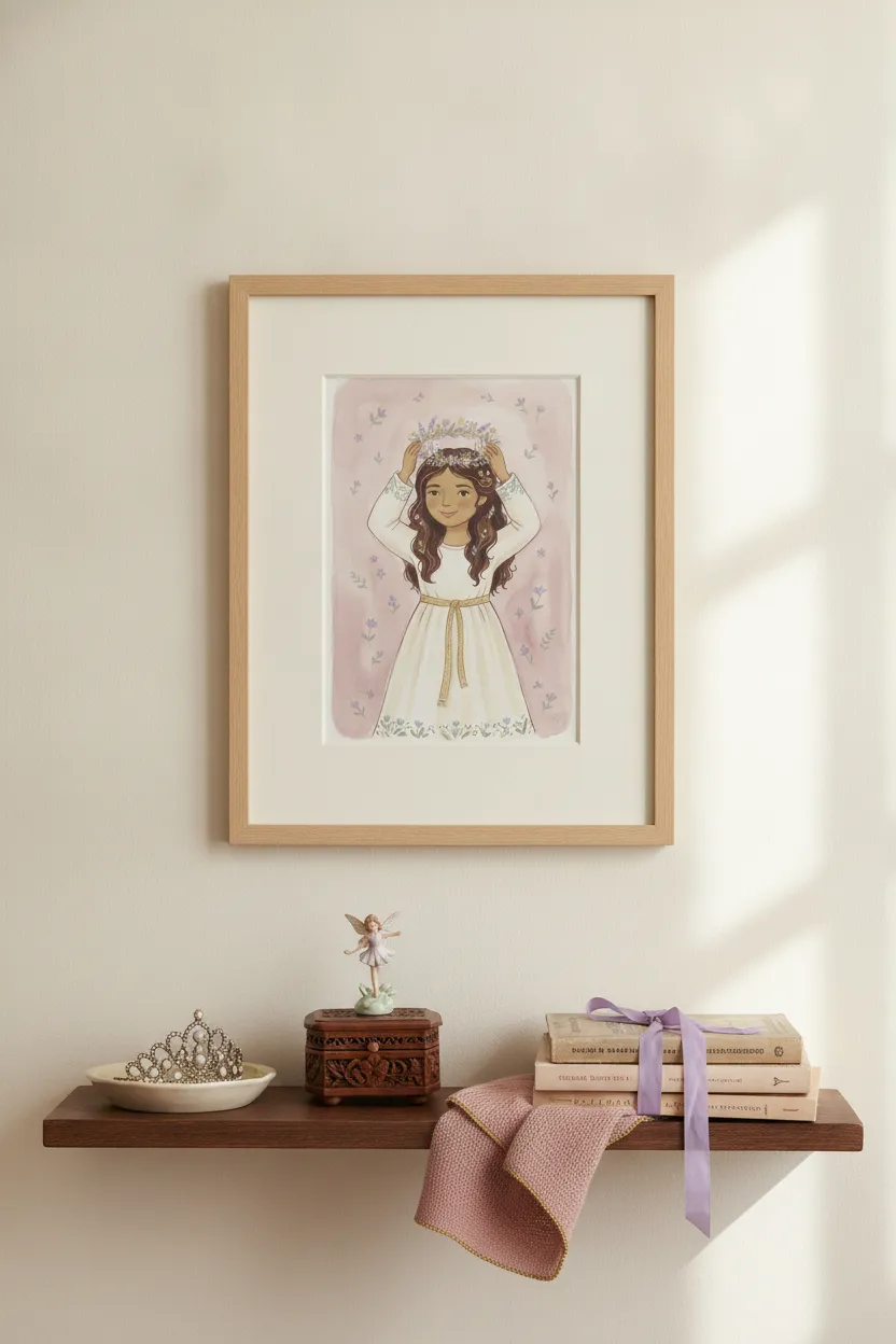 Flower Crown Girl Print