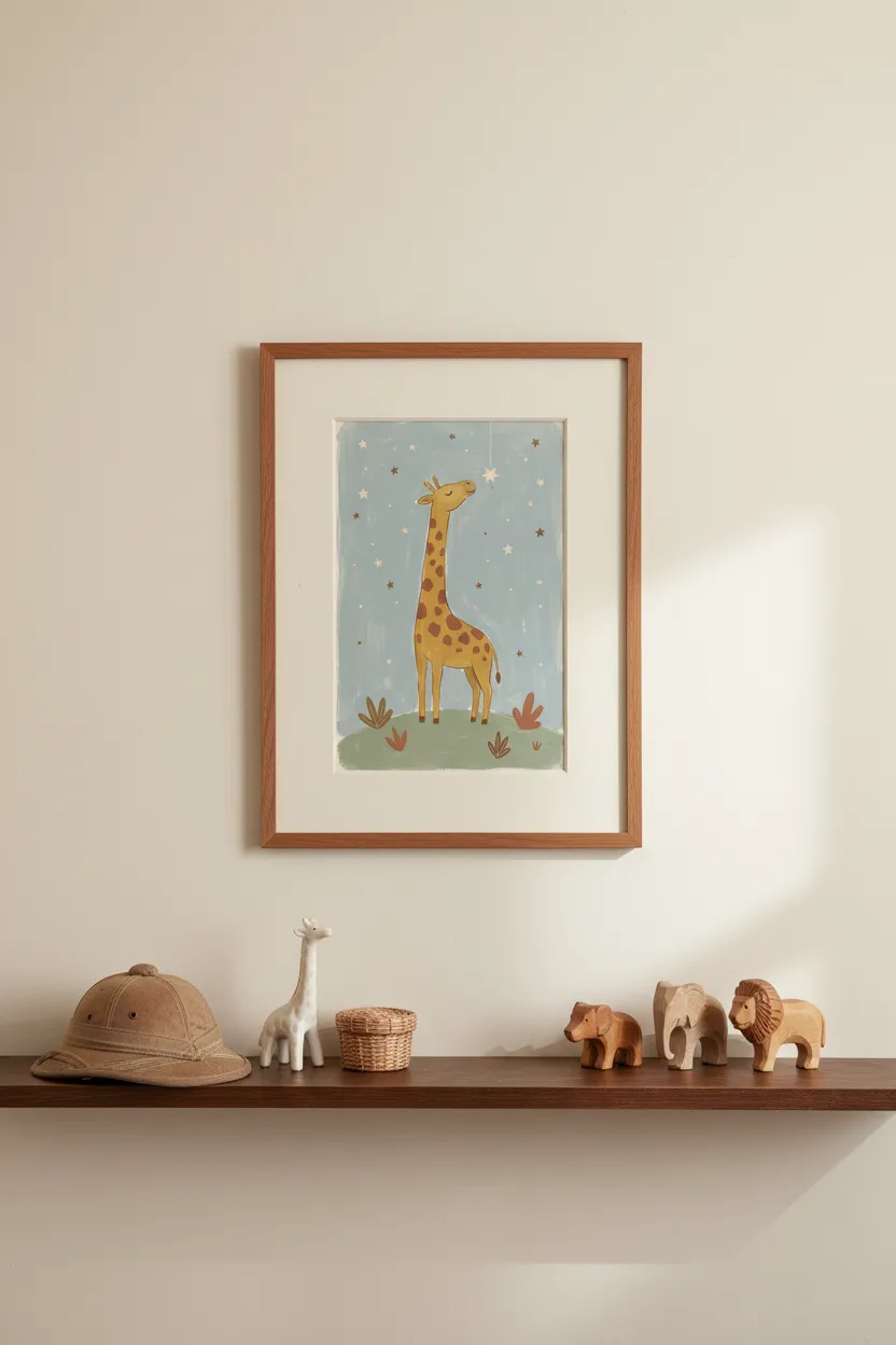 Giraffe Reaching for Stars Print