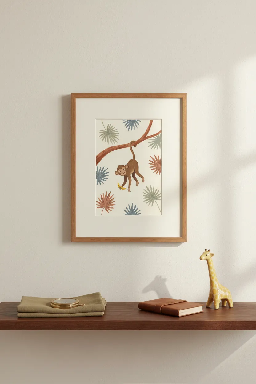 Monkey with Banana Print