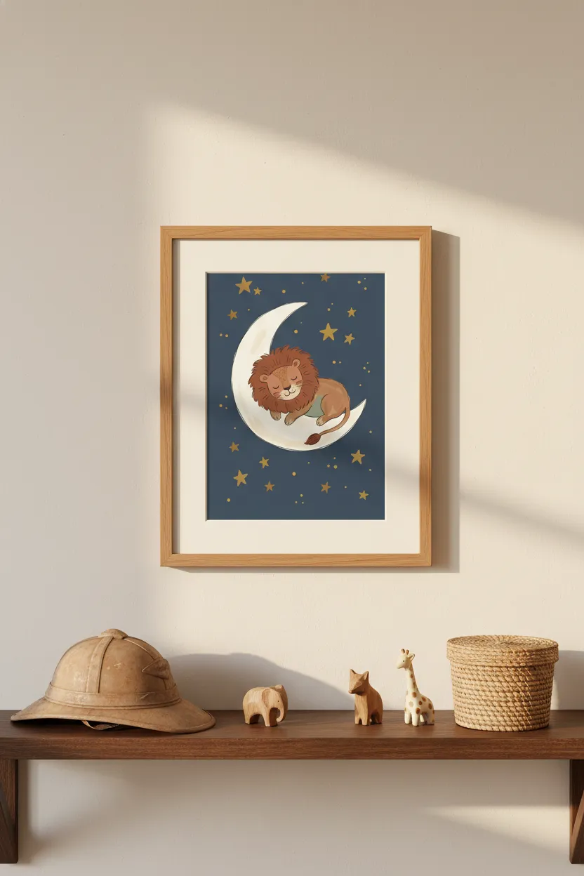 Sleeping Lion Moon Print