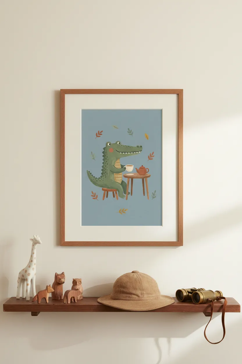 Crocodile Tea Party Print
