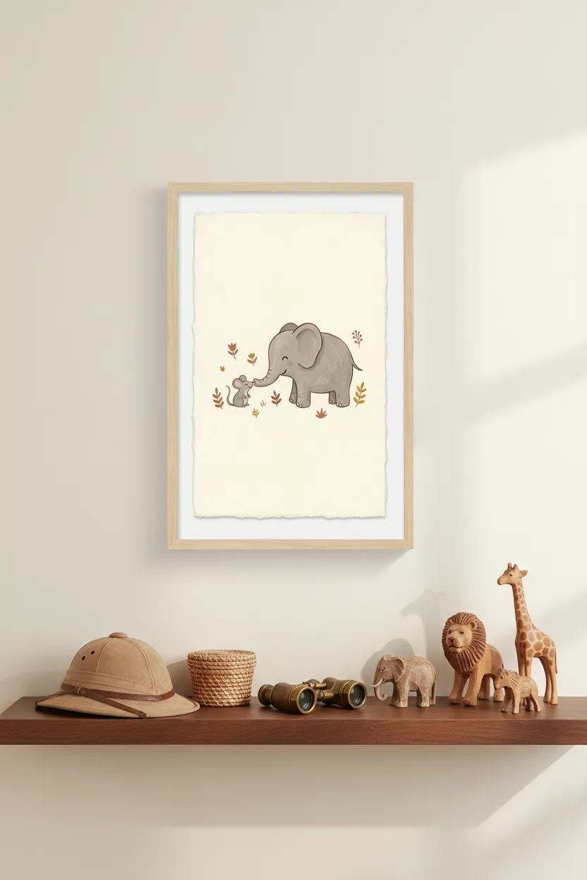 Elephant and Mouse Print