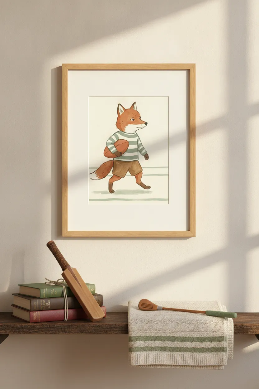 Fox Rugby Print