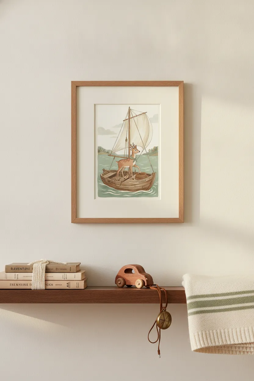 Deer Sailboat Print