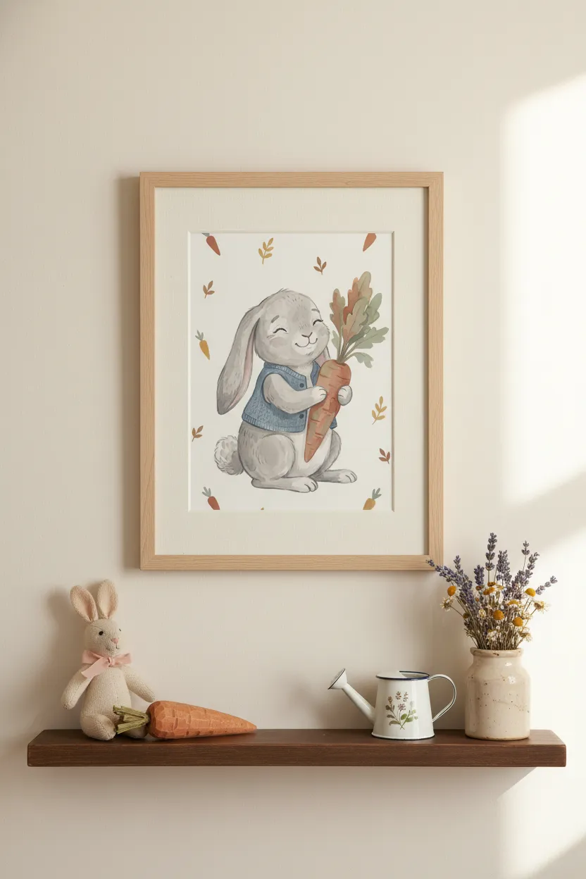 Bunny with Carrot Print