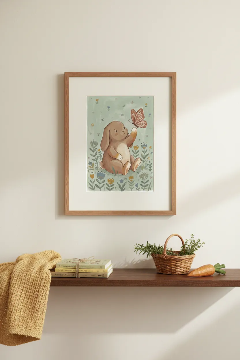Bunny and Butterfly Print
