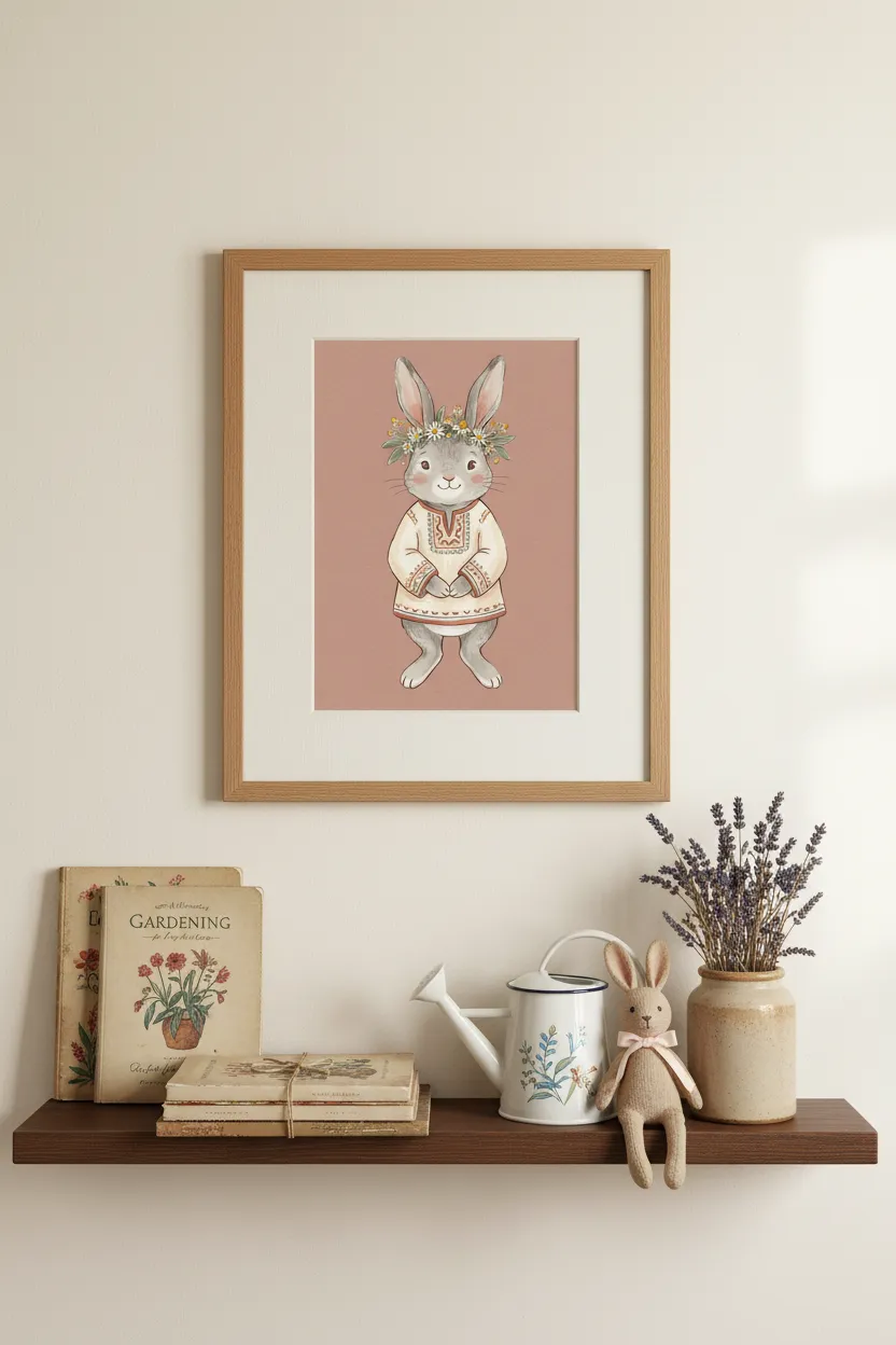 Folk Bunny Print