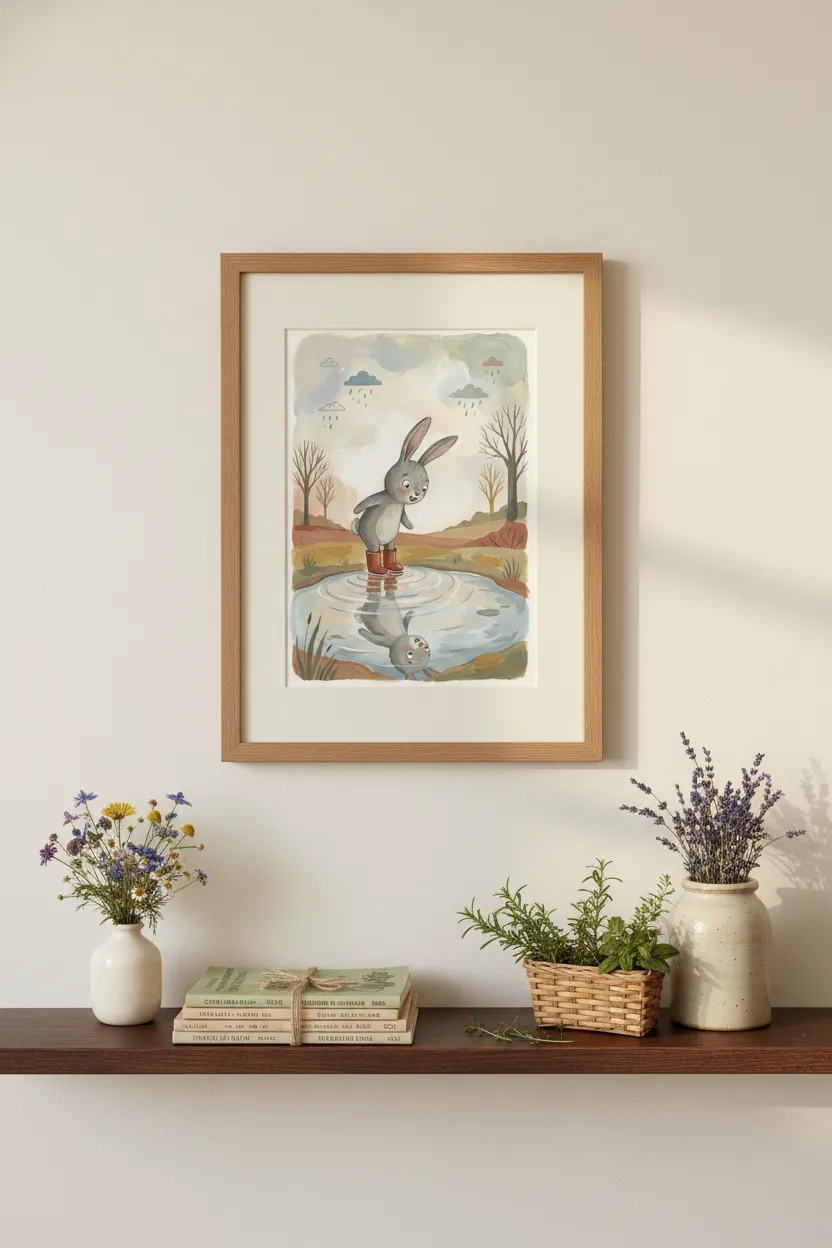 Bunny in Rain Boots Print