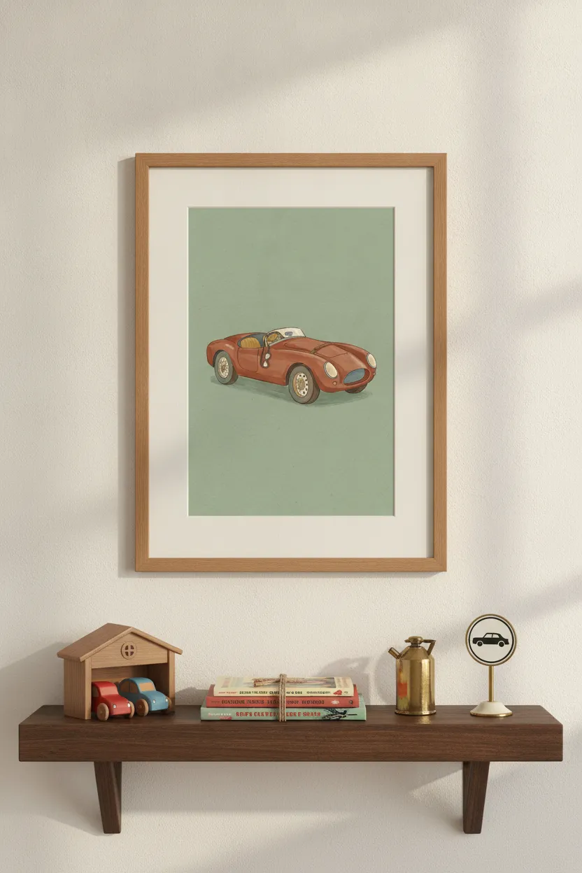 Vintage Red Sports Car Print