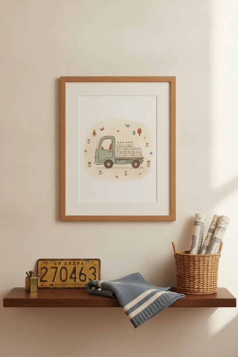 Sage Milk Truck Print