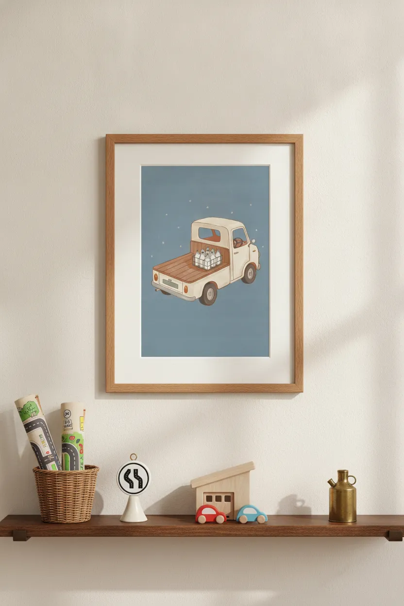 Vintage Milk Truck Print