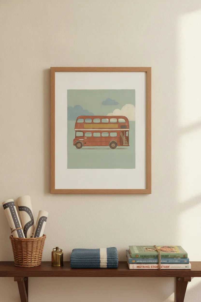 Vintage London Bus Print