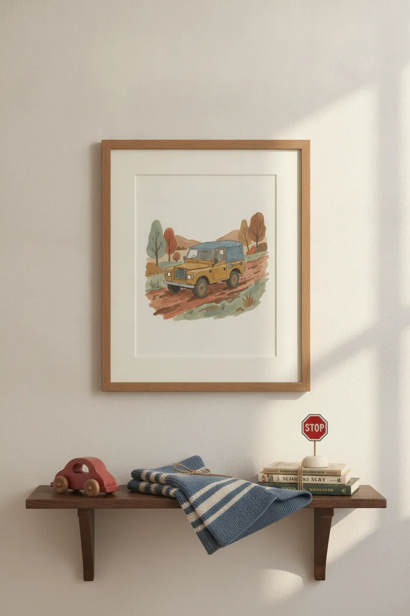 Vintage Mustard Four-by-Four Print