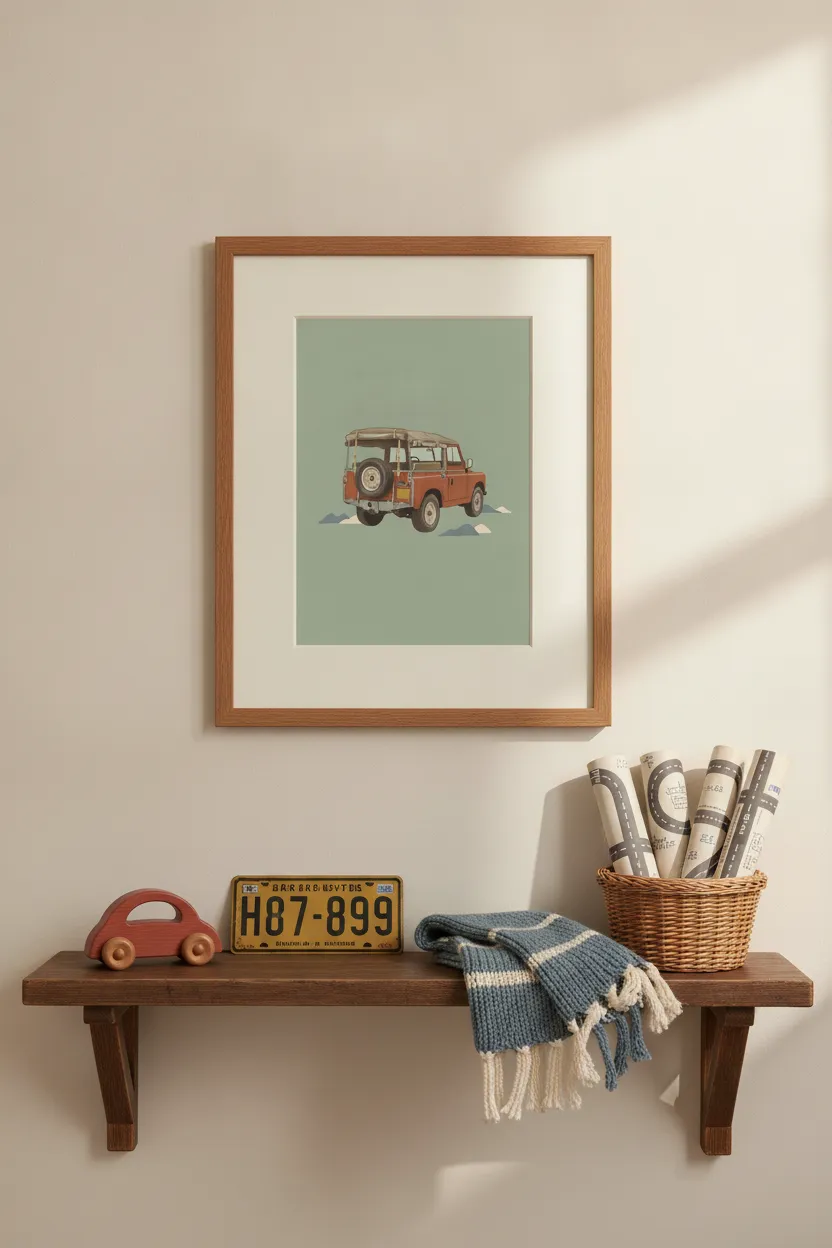 Vintage Safari Four-by-Four Print