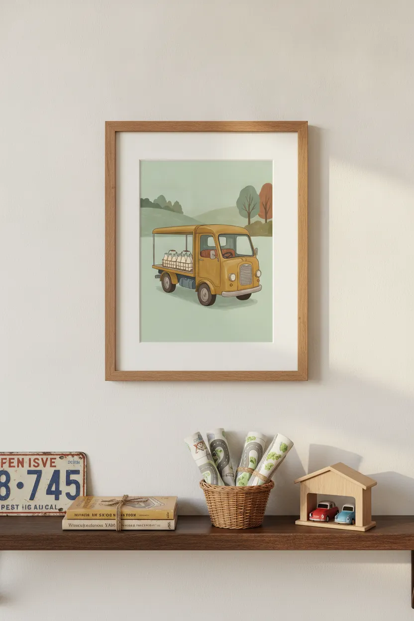 Vintage Mustard Milk Float Print