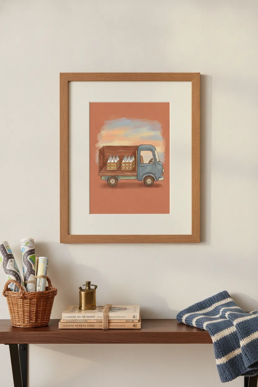 Vintage Milk Truck Print