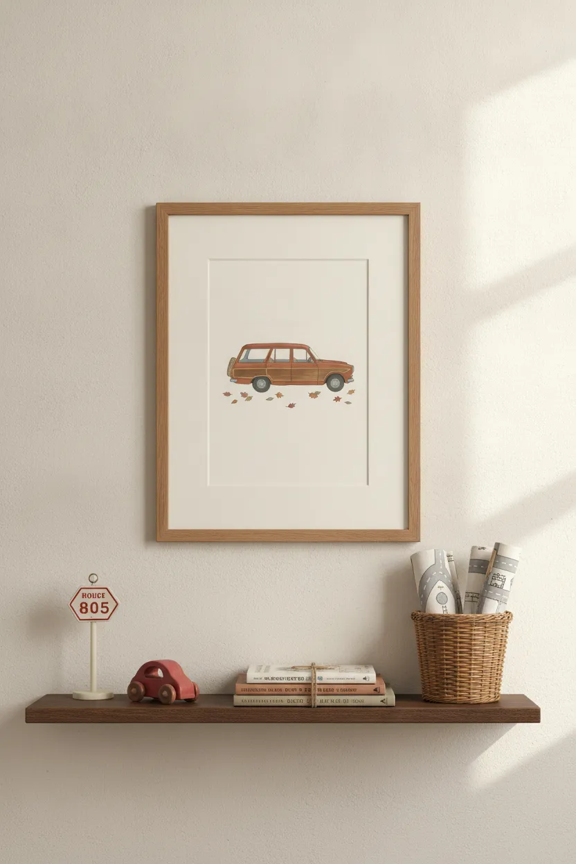 Vintage Woody Wagon Print