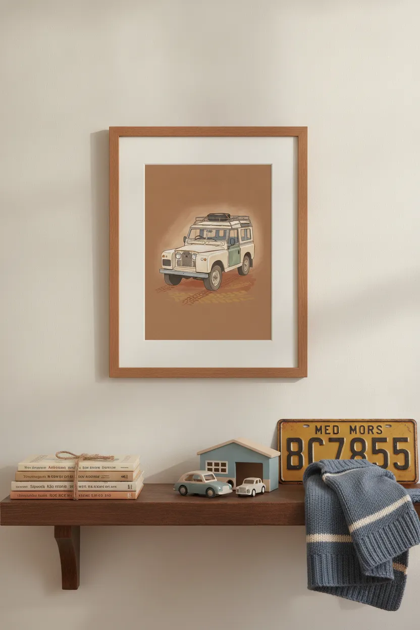 Vintage Cream Four-by-Four Print