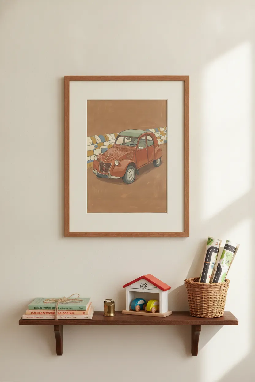 Vintage Rust French Car Print