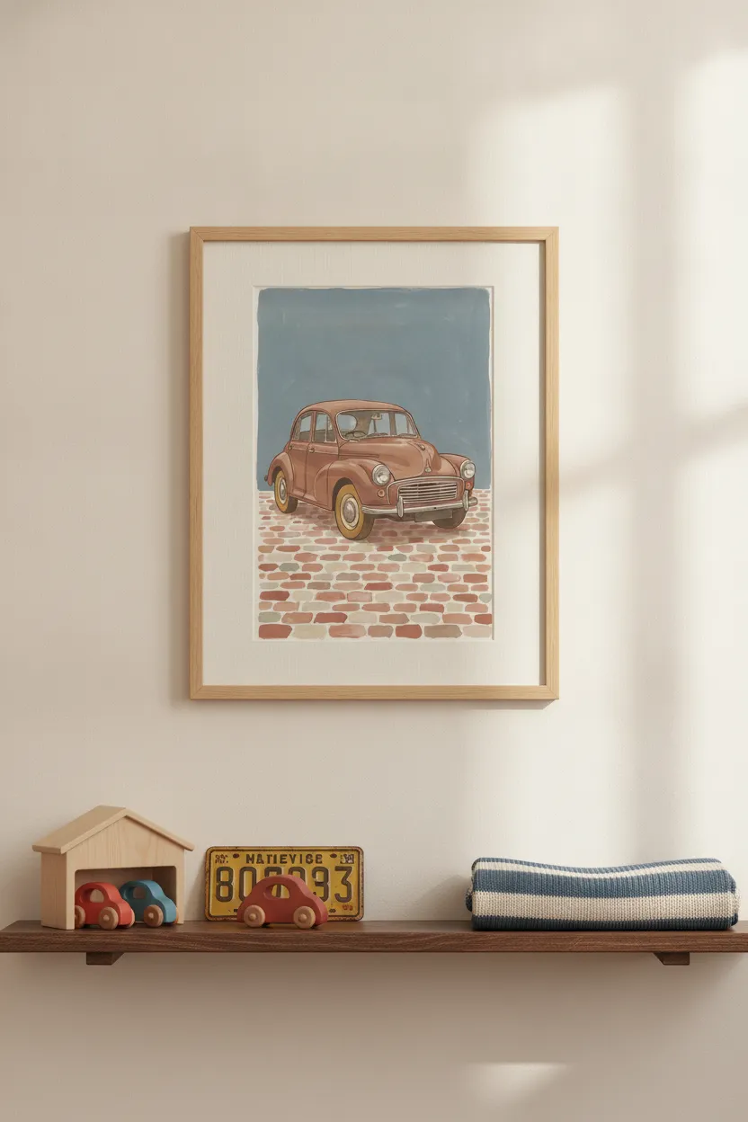 Vintage Brown Saloon Car Print