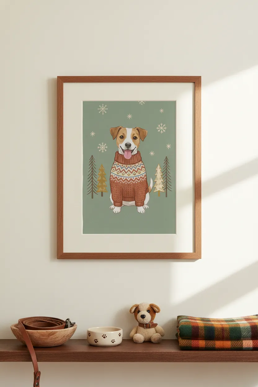 Cozy Terrier Christmas Print
