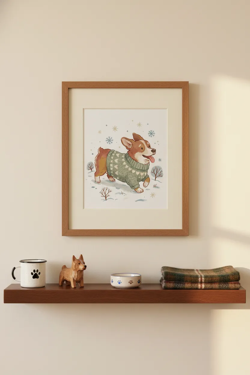 Corgi in Sweater Print