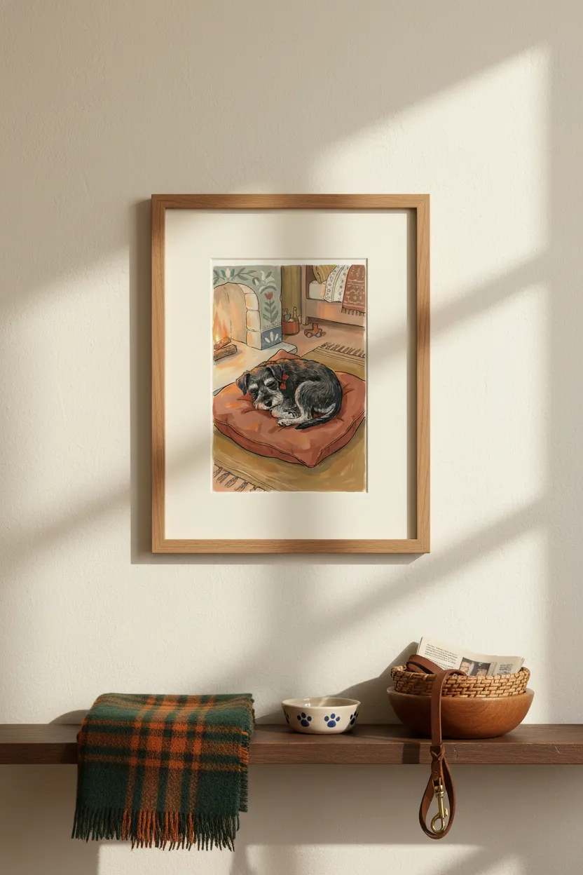 Sleeping Schnauzer Print