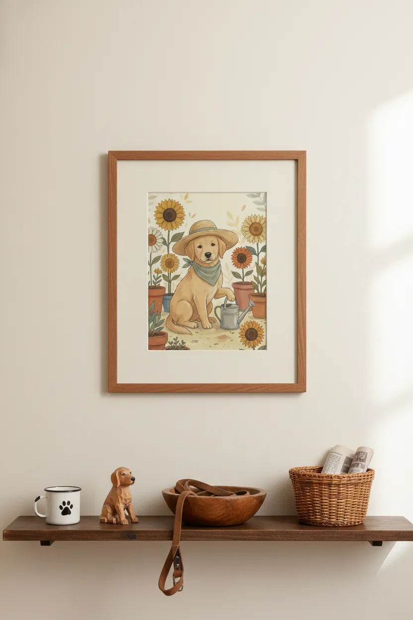 Golden Retriever Garden Print