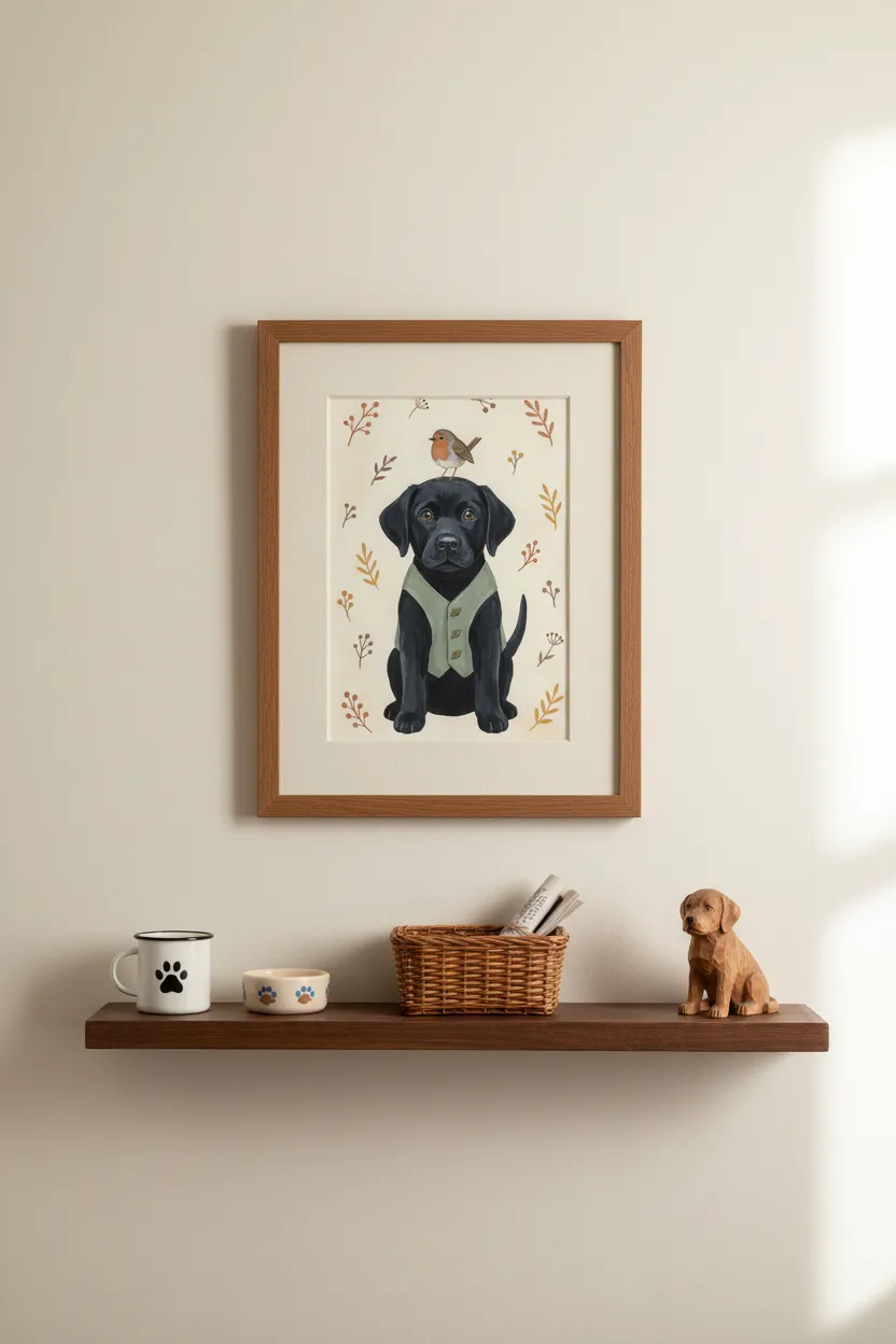 Black Lab Puppy Print