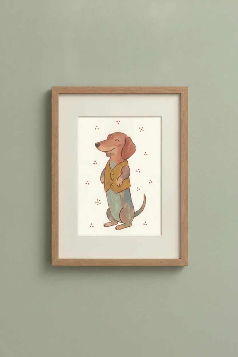 Dachshund in Waistcoat Print