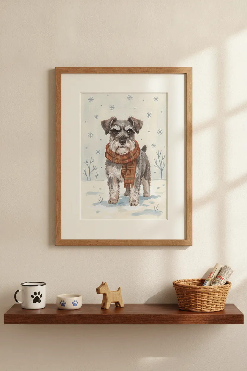 Winter Schnauzer Print