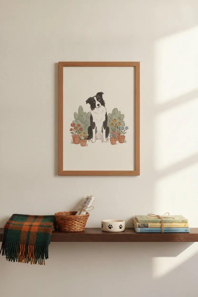Border Collie Garden Print