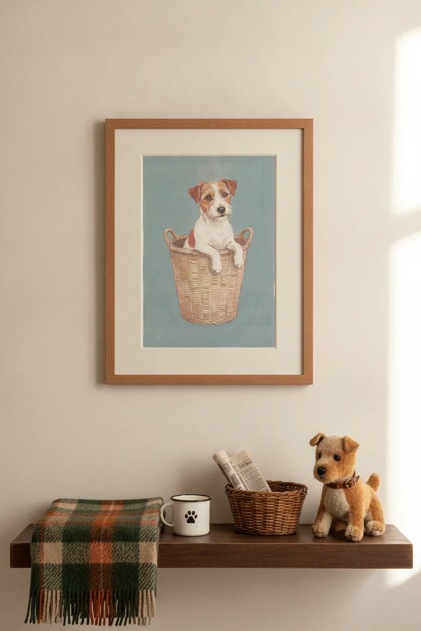 Jack Russell Terrier in Basket Print