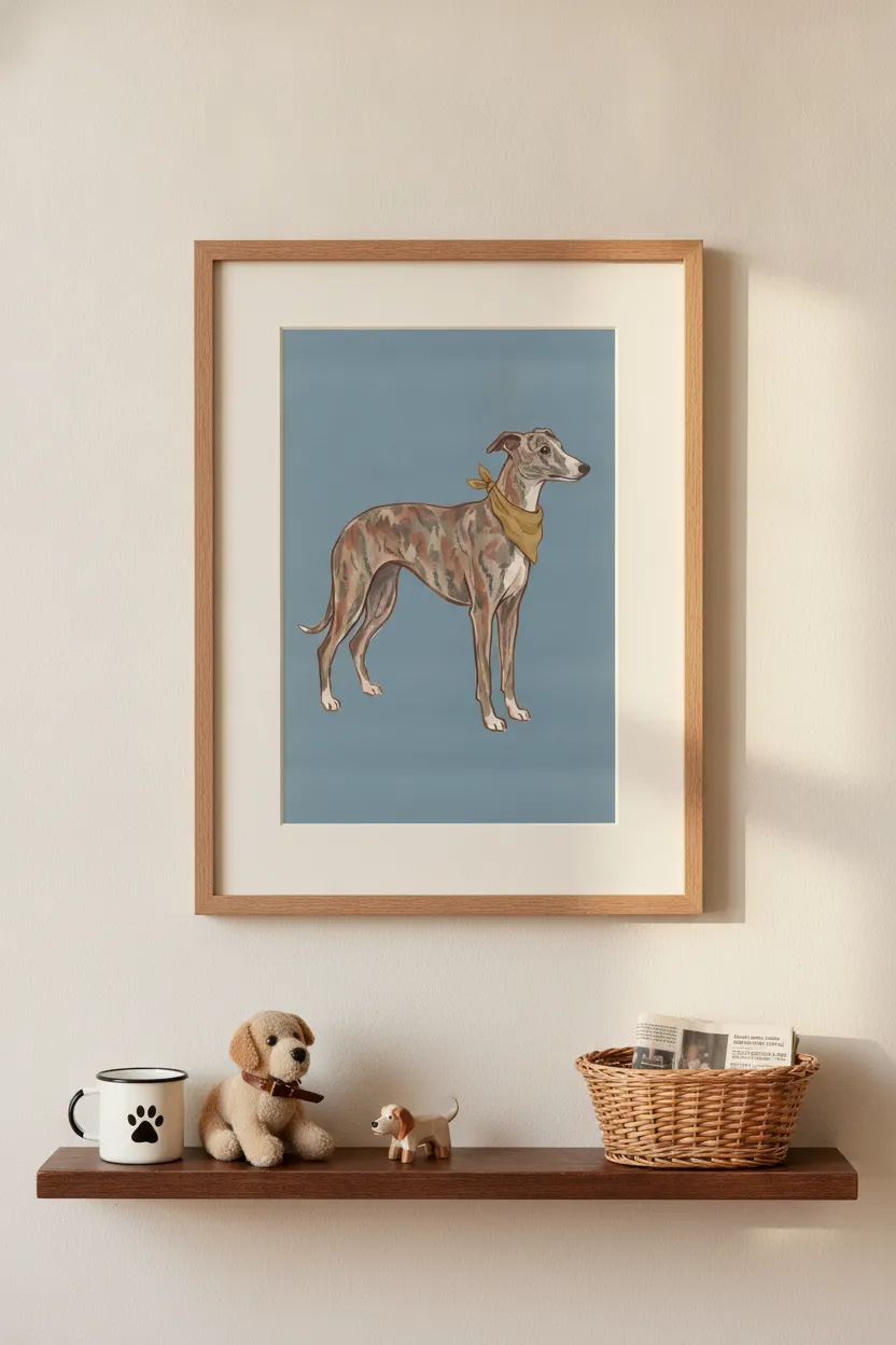 Brindle Whippet Print