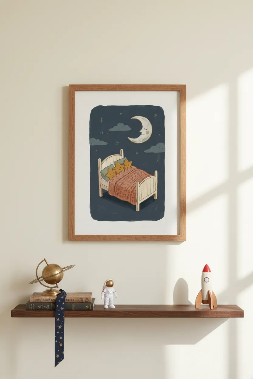 Sleeping Stars in Bed Print