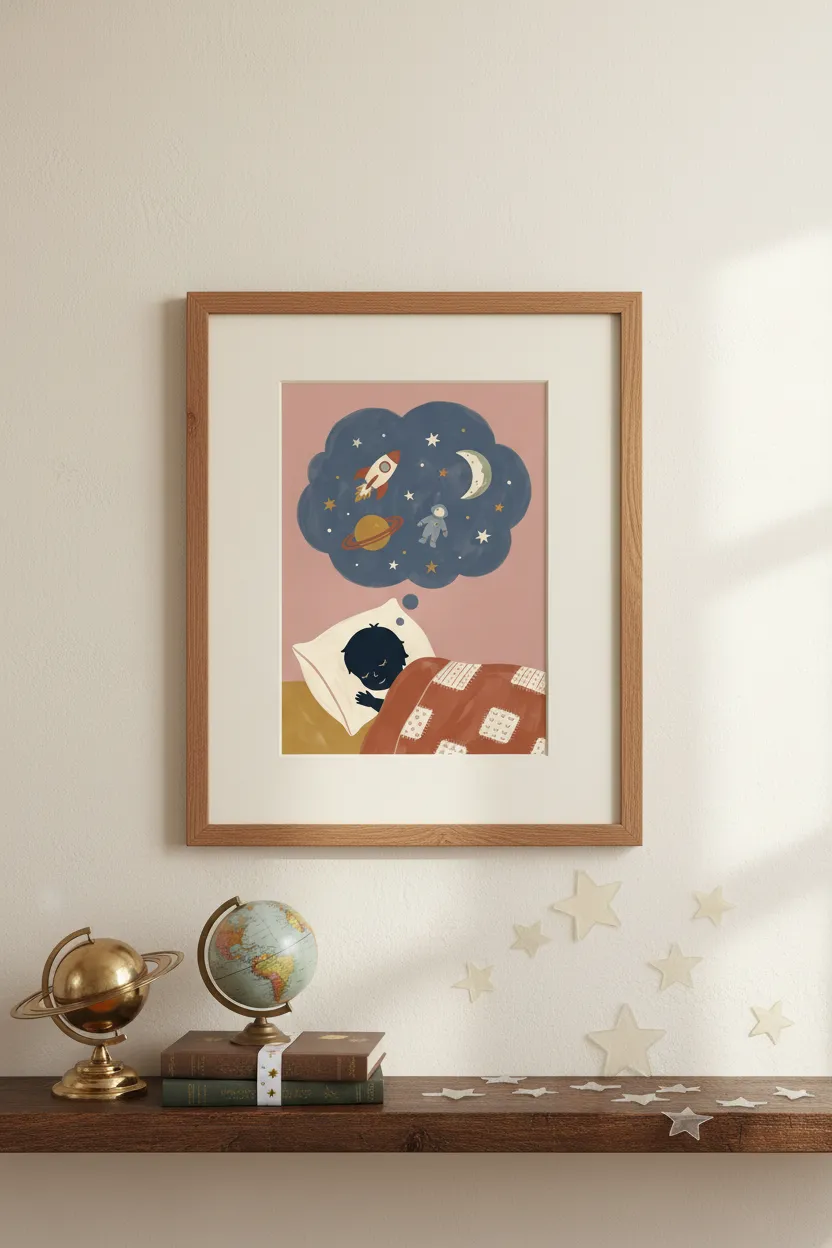 Dreaming Boy Space Print