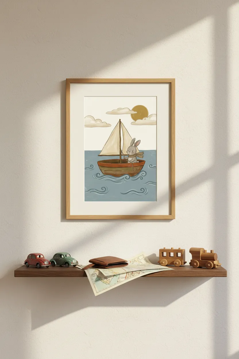 Bunny Sailboat Print