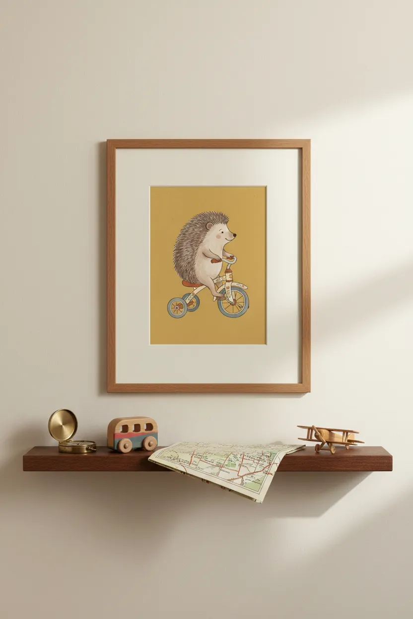 Hedgehog on Tricycle Print