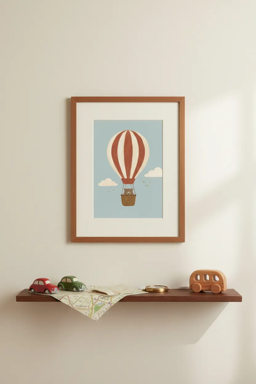 Bear in Hot Air Balloon Print