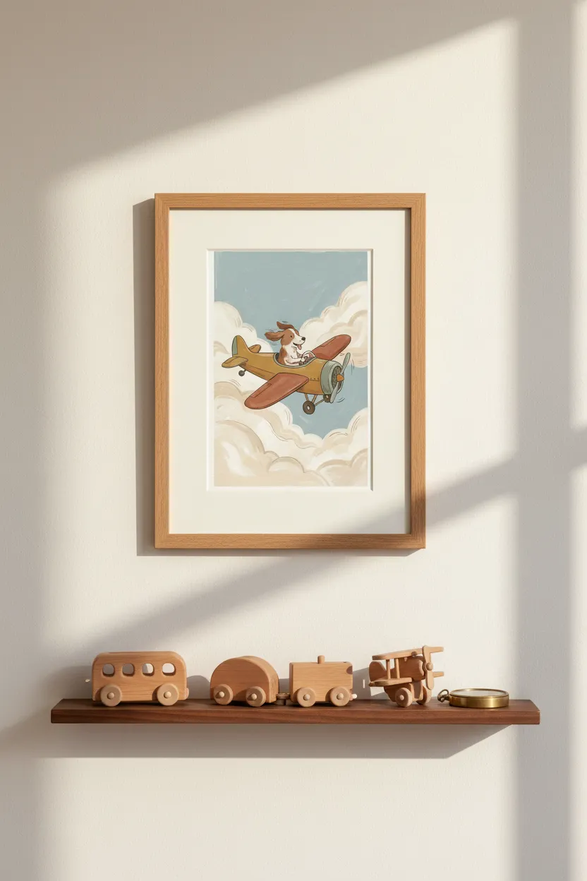Dog Pilot Biplane Print