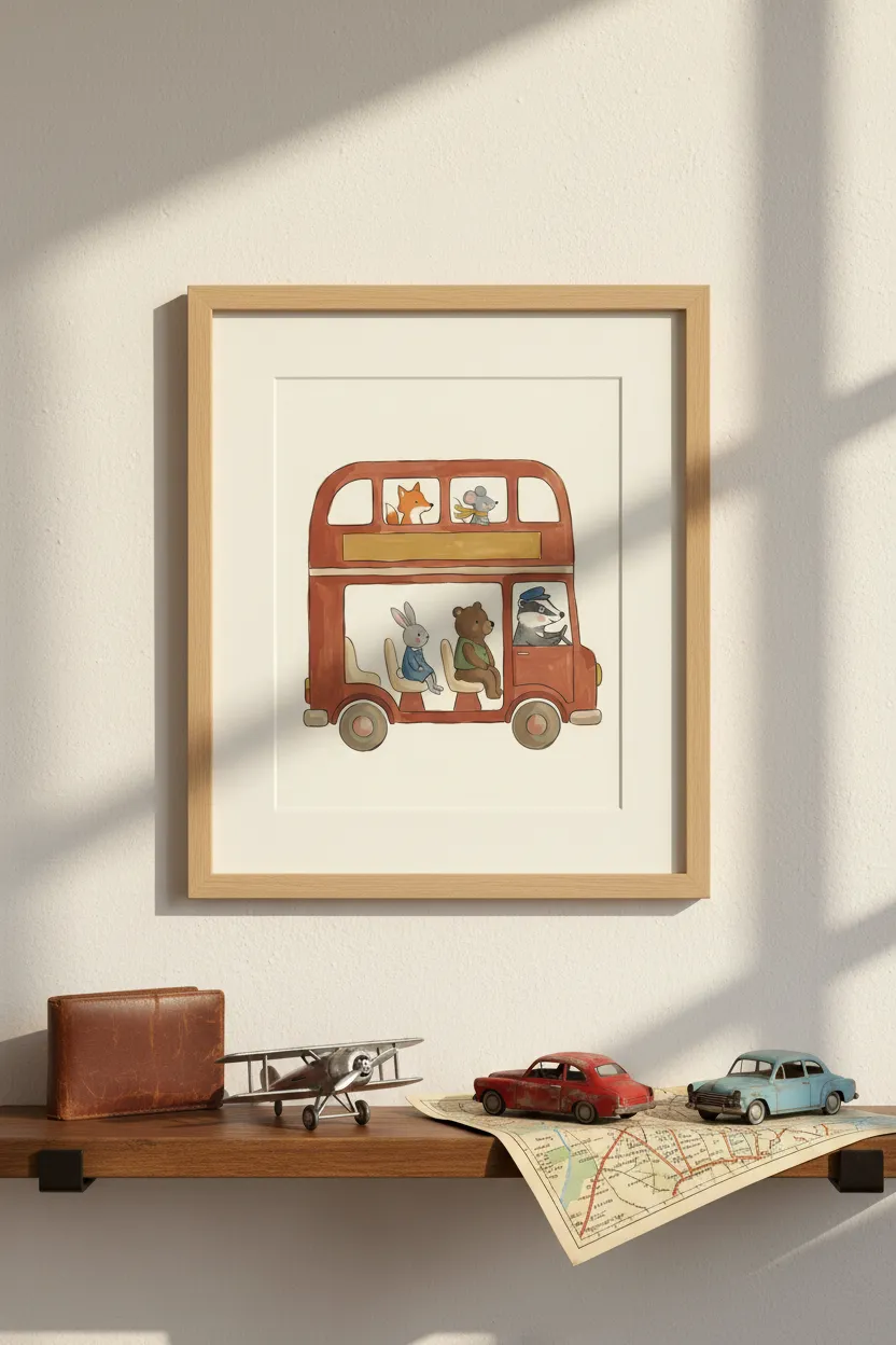 Red Double Decker Bus Print