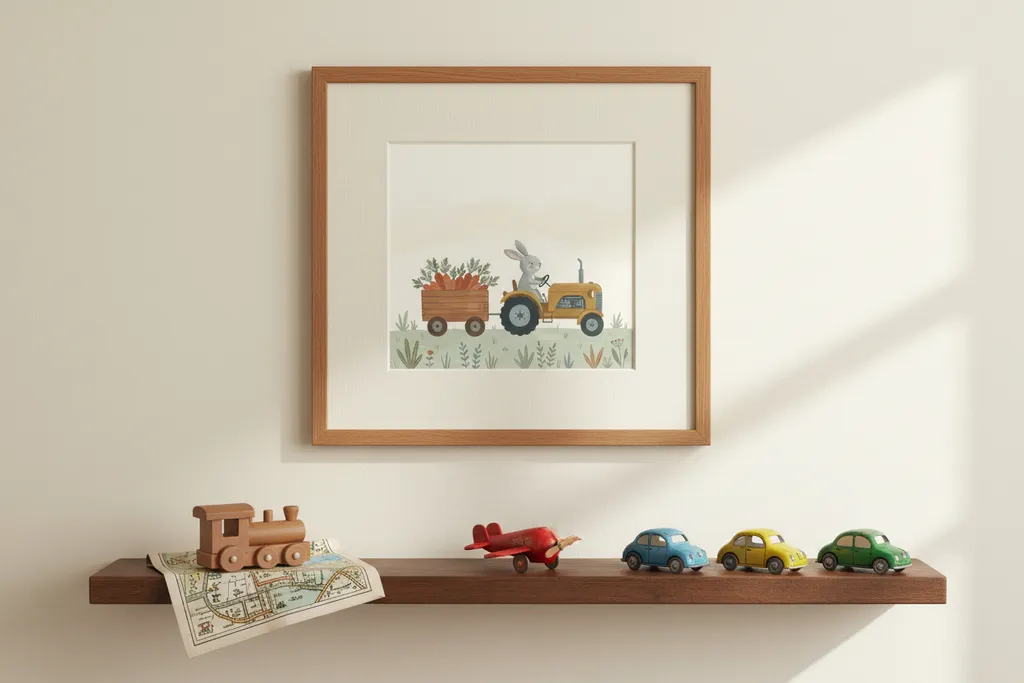 Bunny on Tractor Print