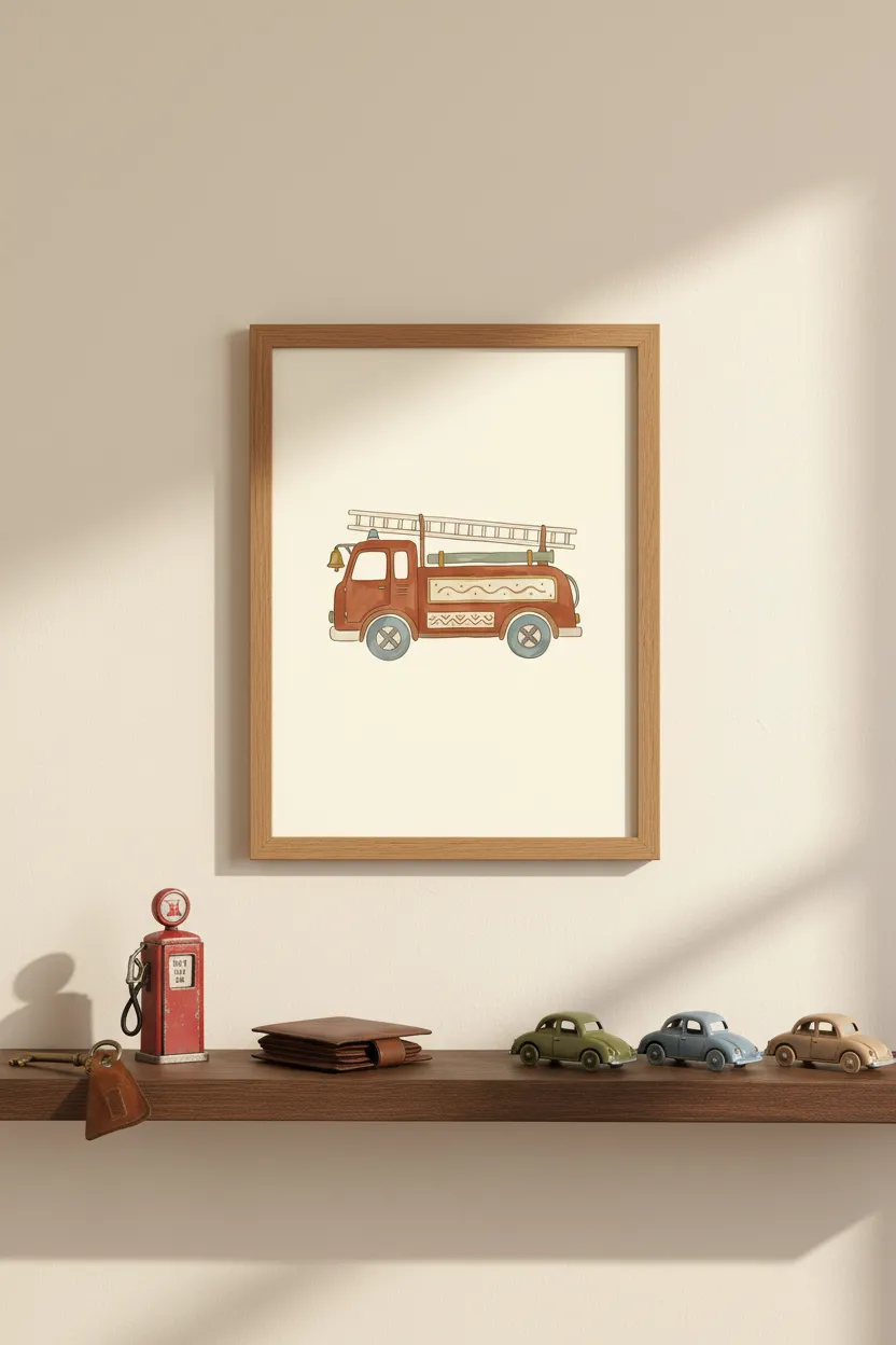 Vintage Fire Truck Print