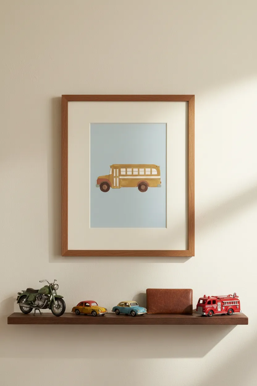 Vintage School Bus Print
