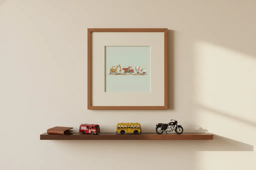 Construction Trucks Print