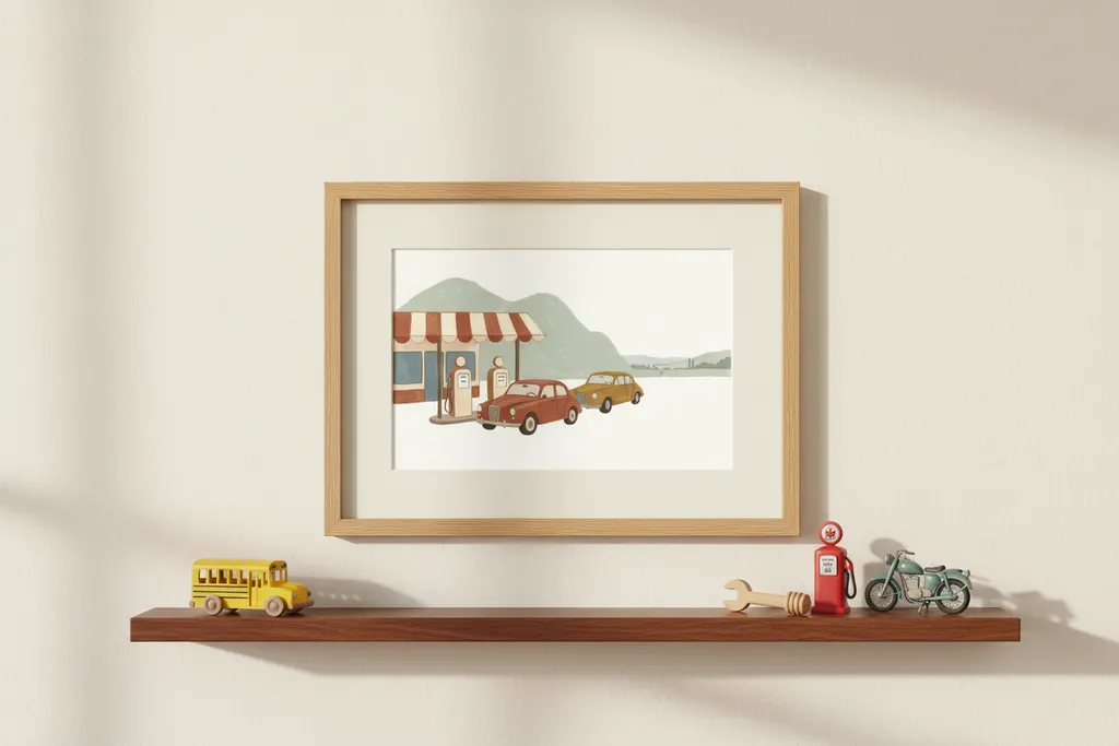 Vintage Petrol Station Print