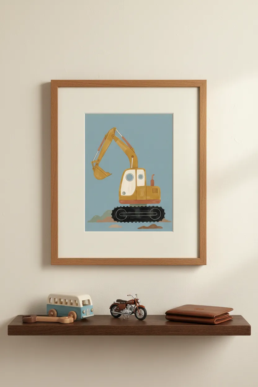 Watercolor Excavator Print