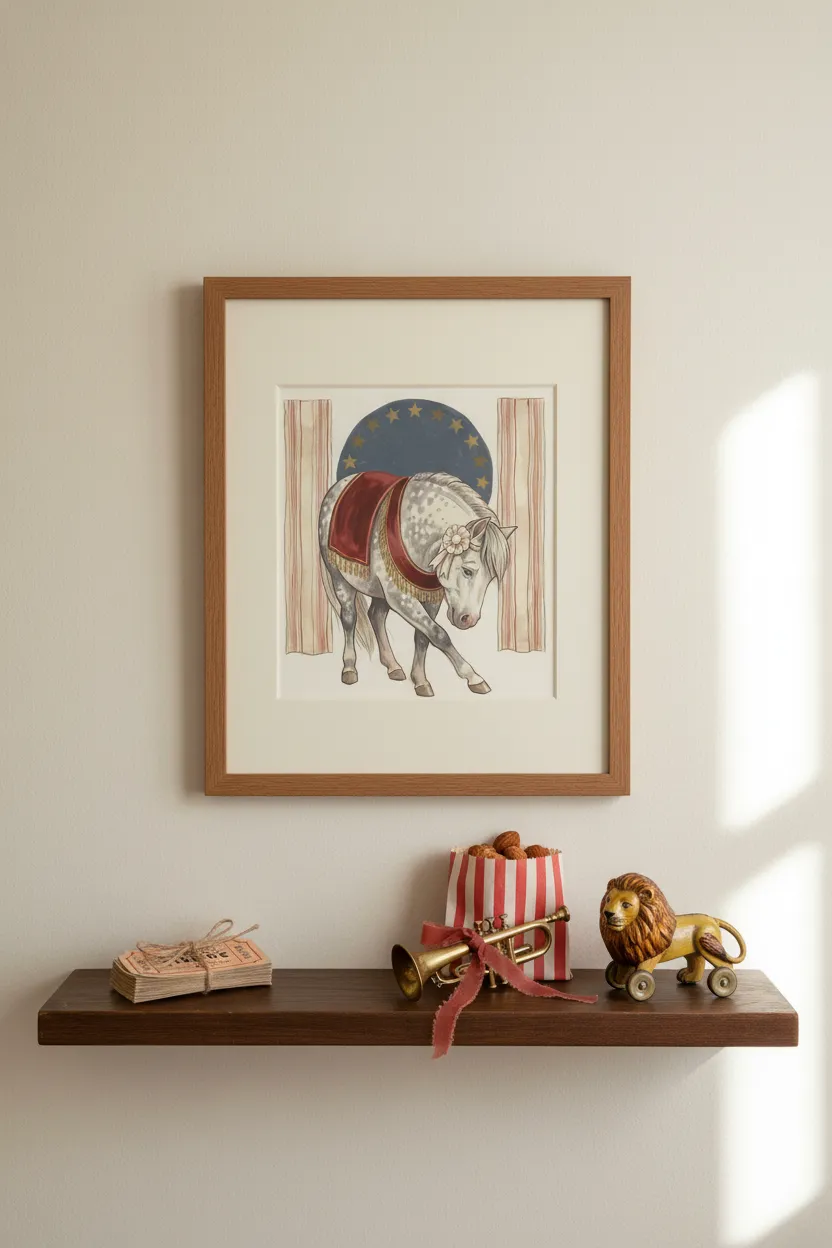 Vintage Circus Pony Print