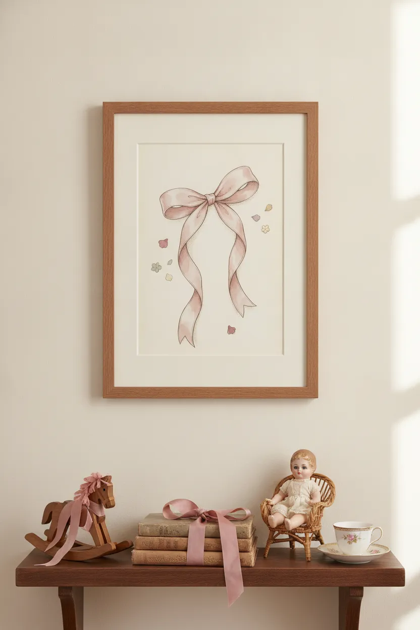 Coquette Pink Bow Print
