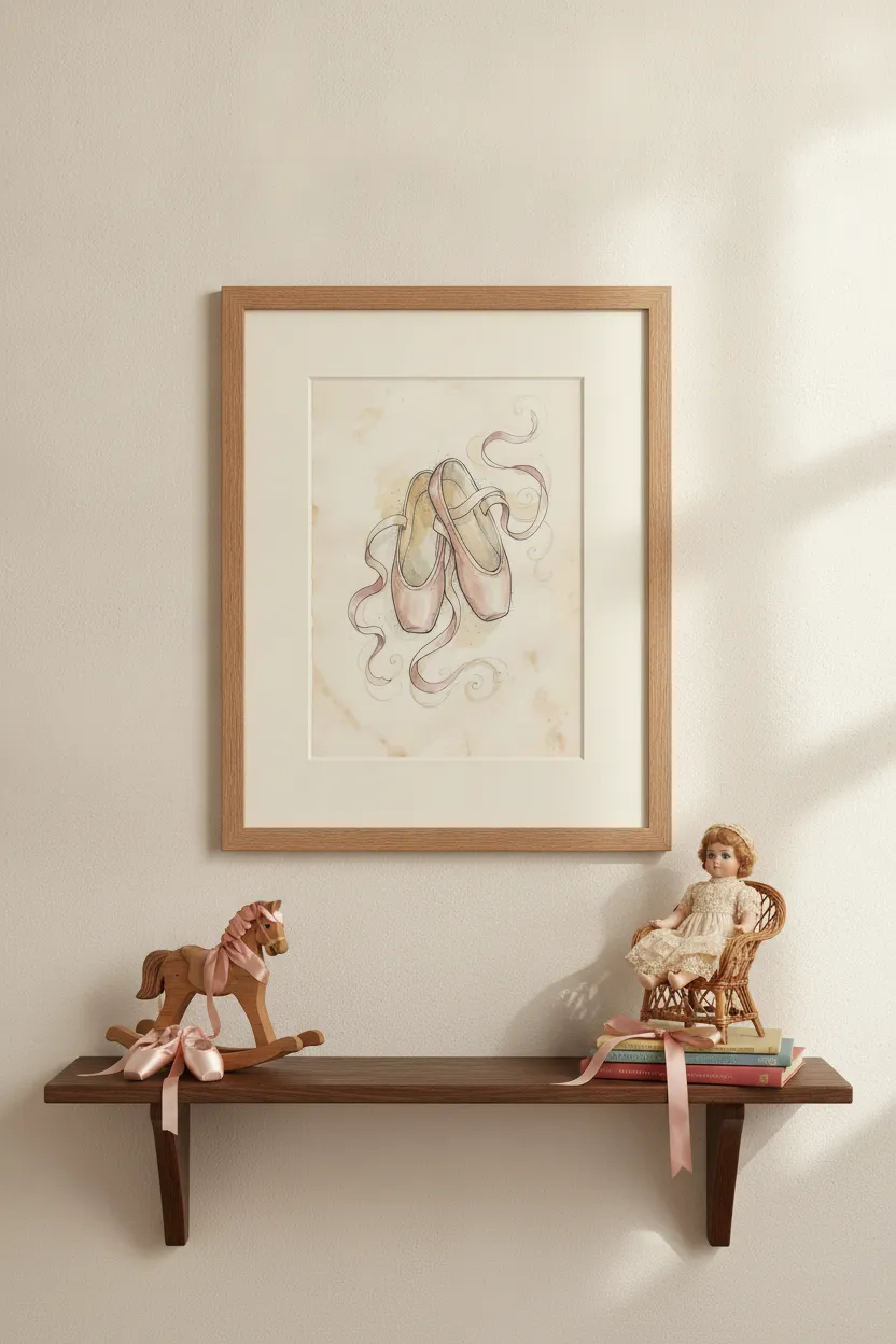 Vintage Ballet Slippers Print